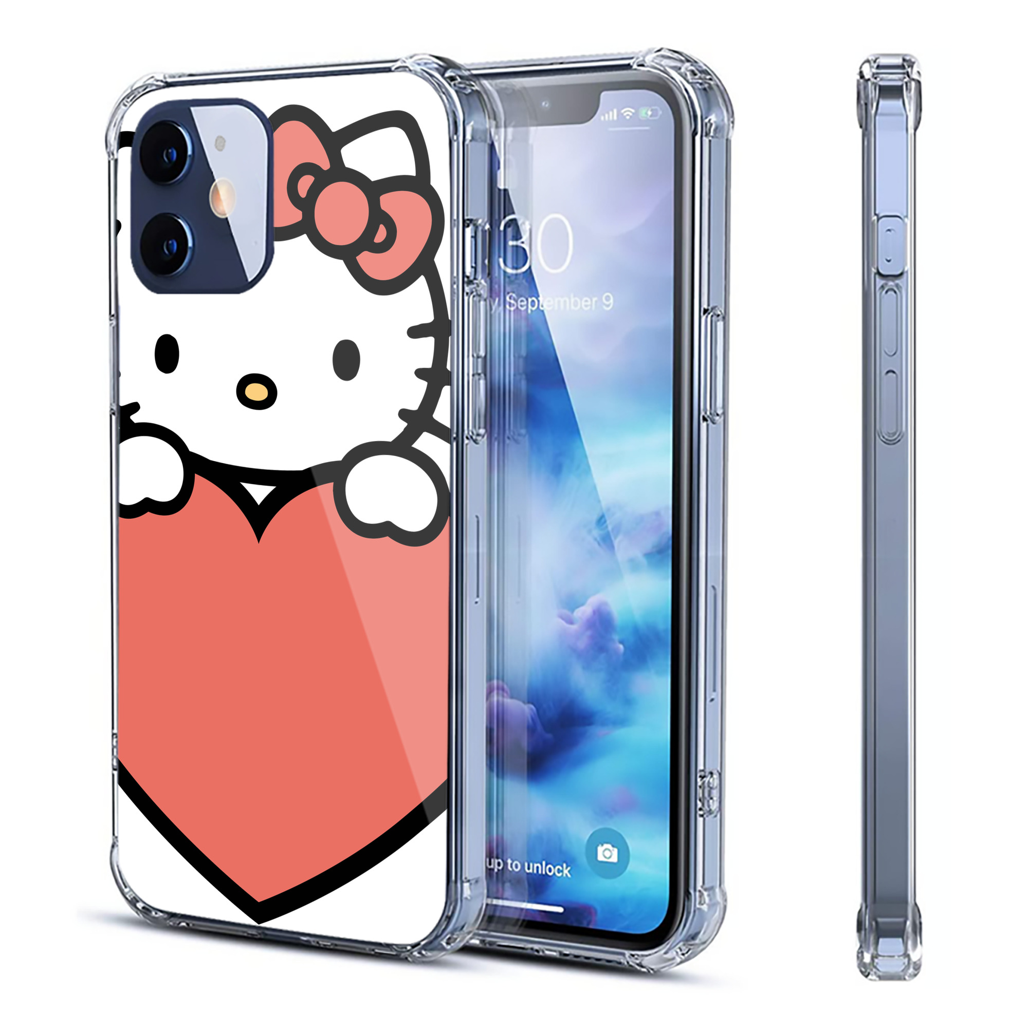 （画像用） Hello Kitty ハローキティ 【iPhone 12シリーズ対応】透明スマホケース（クリアソフトケース）